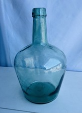 Vintage French Viresa Wine Bottle, Made In Spain, 12" Green Clear Glass “j”
