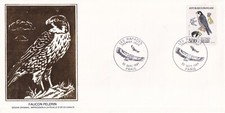 ENVELOPE 10x23cm 1st day stamp 1984 RAPACE FALCON PEELERIN PHILATELY