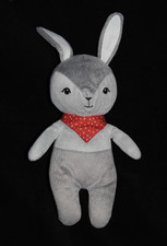 🍀Doudou Lapin Gris Bandana