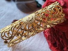 Huge vintage metal button 6 cm domed filigramed gadmet ref 5427