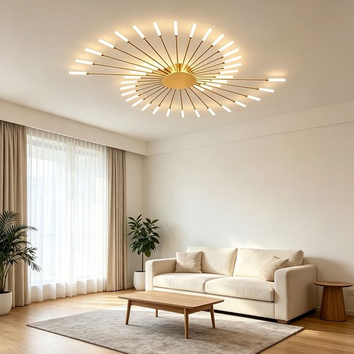 Plafonnier led soleil doré - led,