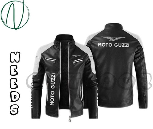 Moto guzzi black leather - moto,