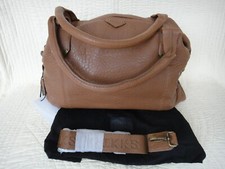SAC CUIR IKKS "THE CAPTAIN MILITARY" BUBBLE CAMEL NEUF ÉTIQUETTE