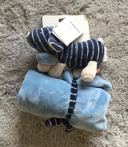 Doudou couverture chien bleu - doudou,