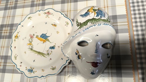 Ensemble masque assiette en - masque,