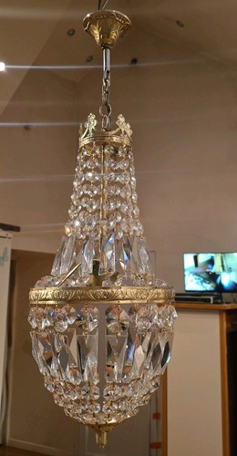 Lustre montgolfière pampilles - montgolfière,