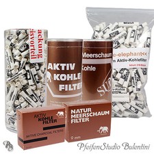 WHITE ELEPHANT filters filter pipes 9mm activated charcoal / sea foam / meerschaum