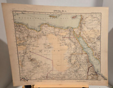ANTIQUE 1907 DATED MAP ~ NORTHEAST AFRICA ~ EGYPT NILE DELTA CAIRO NUBIEN SINAI