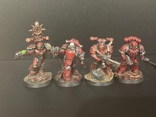  40K - Warhammer - Chaos Marines - Word Bearers - Painted - Kitbashed - x4