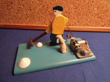 Boite a musique manivelle sujet en bois peint