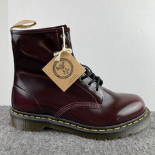 Dr. Martens 1460 Cherry Red Vegan Leather Combat Boots 23756 Men's Size 10 NWT