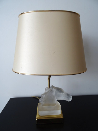 Lampe salon cheval verre - lampe, en