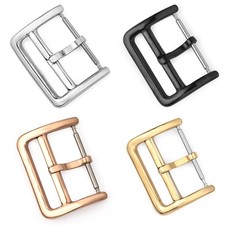 Quality Polished 316L Stainless Steel Watch Clasp 2.0 Solid Pin Buckle 12mm-22mm