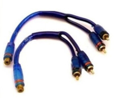 cable sono autoradio amplificateur ampli rca cable bleu femelle neuf