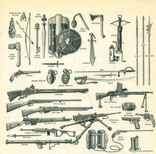 Antique Weapons Book Paper Document 1967
