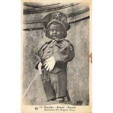 Postcard Brussels Manneken-Pis Brigade Piron 156 White Border Unposted 1917-1929