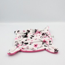 Doudou plat carré blanc noir rose dame vélo COUZETTE - 22778