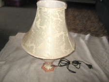 A Vintage Retro Pink, White & Gilt Lustre ware Ceramic Table Bed Lamp & Shade
