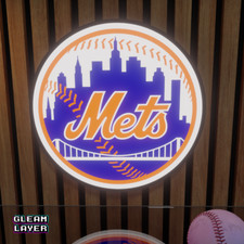 New York Mets Led Light Box MLB Sports Bar Major League Baseball Wall Sign