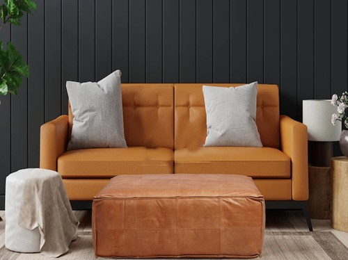 Pouf marron large - marron,
