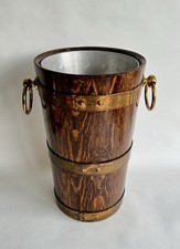 Ancien seau à glaces champagne vin tonneau chêne cuivre MOF 1933 Géraud Lafitte