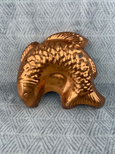 Ancien moule poisson cuivre - ancien,