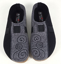 NWOB - Haflinger Womens MAGIC Swirl Gray Black Wool Clogs Slippers Sz 41 /US 10
