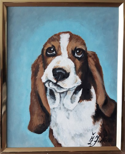 Basset hound peinture - basset,