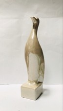 Belle céramique Sculpture OISEAU Faïence Fine Irisée Art-déco CHATAIN  François