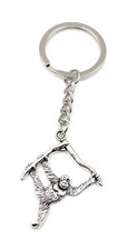 Porte-Clés Singe Kleternd Argent Chimpanse Métal Pendentif Charm