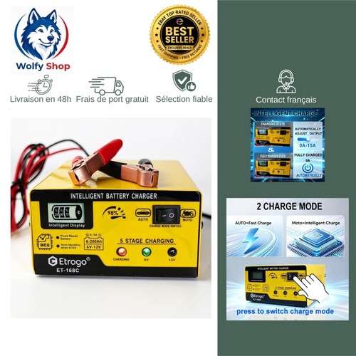 Chargeur batterie 12v 6v - chargeur,
