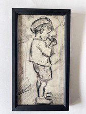GERMAINE BOURET DESSIN ORIGINAL CRAYON GRAPHITE FUSAIN XXe