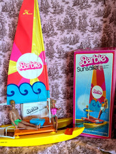 Vintage Barbie Sunsailer Catamaran Sailboat Hobie Cat Original Box with dolls