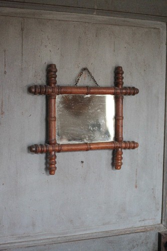 Miroir bois imitation - , bambou