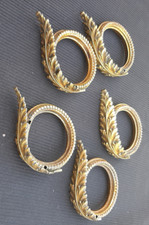 Brass Curtain Rings Embellished with Acanthus Leaves Set of 5 »