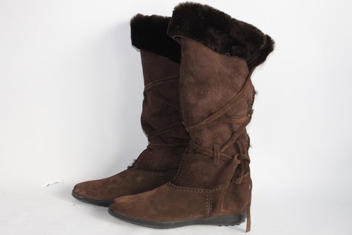 Tod bottes fourrées daim - tod's,