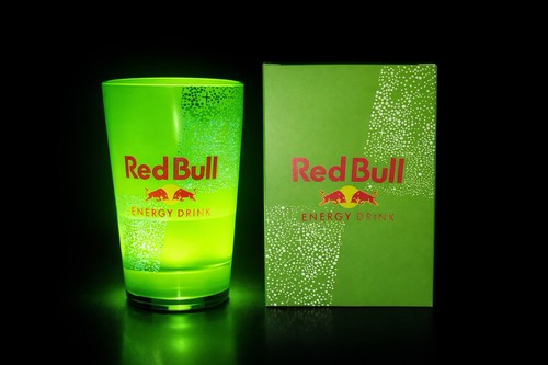 Verre redbull lumineux - verre,