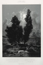 Rome Thermen De Dioclétien Original Lithographie Lindemann-Frommel 1850