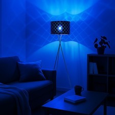 Lampadaire Trépied Doré Noir