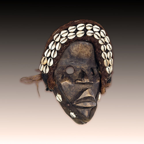 Masque africain bois sculpté - africain,