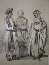 Belle lithographie Costumes