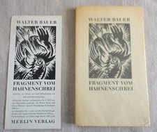 Fragment Vom Hahnenschrei Walter Bauer Frans Masereel Signed Edition Of 25 WB