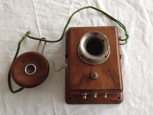 Ancien téléphone bois - ancien,