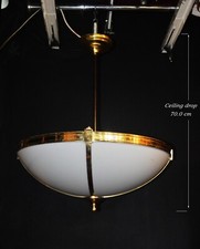 mid-century large Italian white Polycarbonate opaline  ceiling light plafoniere