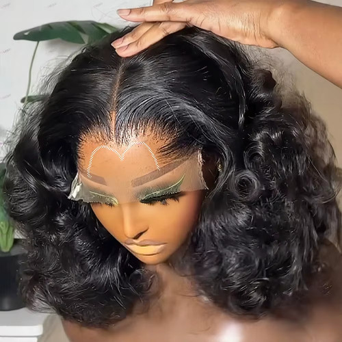Curly bob short wig human - curly,