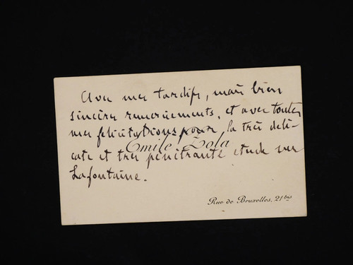 Emile zola carte de - zola, visite