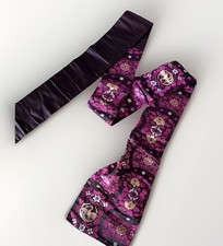 JAPANESE KIMONO BELT NAGOYA OBI  SILK Purples And Gold 120”