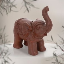 Figurine elephant marron 36x19x39 cm déco jardin MGO statuette antique orientale