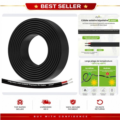 Câble solaire 4 mm - pv, x