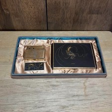 Ancien briquet étui à cigarettes japonais Dragon Gold incrusté